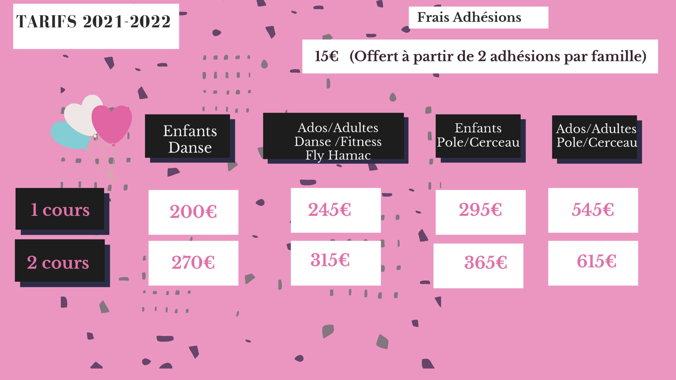 TARIFS EVD - 2021-2022